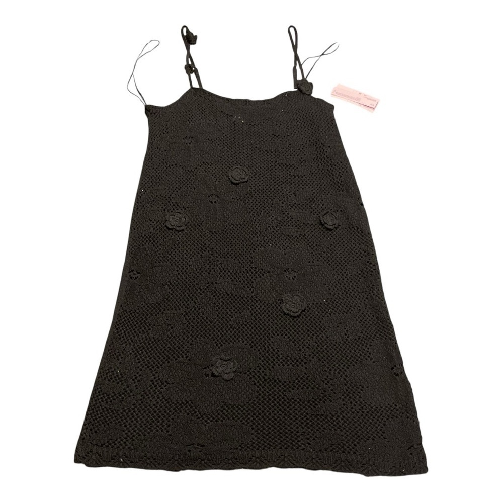 NWT Wild Fable Black Rosette Mini Sweater Dress Size L - Picture 3 of 9